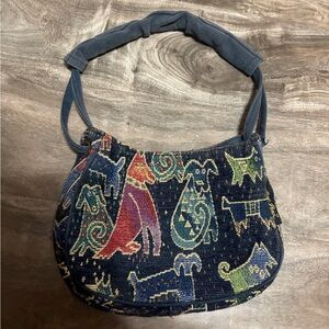 Laurel Burch Multicolor dog Pattern Shoulder Bag